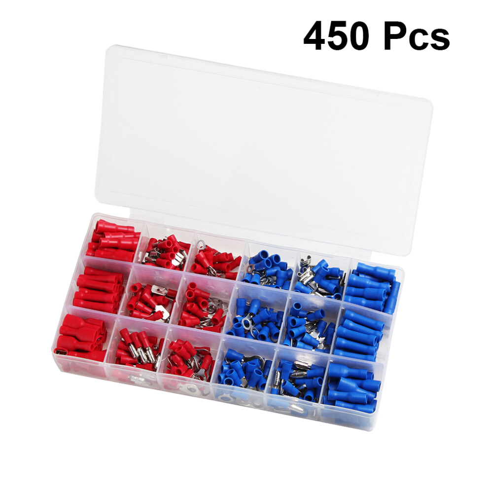 450 Pcs Durable Assorted Electrical Insulated Crimp Terminals 3353918957070
