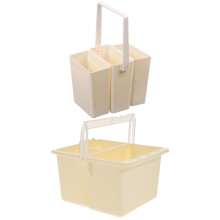 2Pcs Compact Brush Cleaner Bucket Portable Plastic Artist Brush Holder