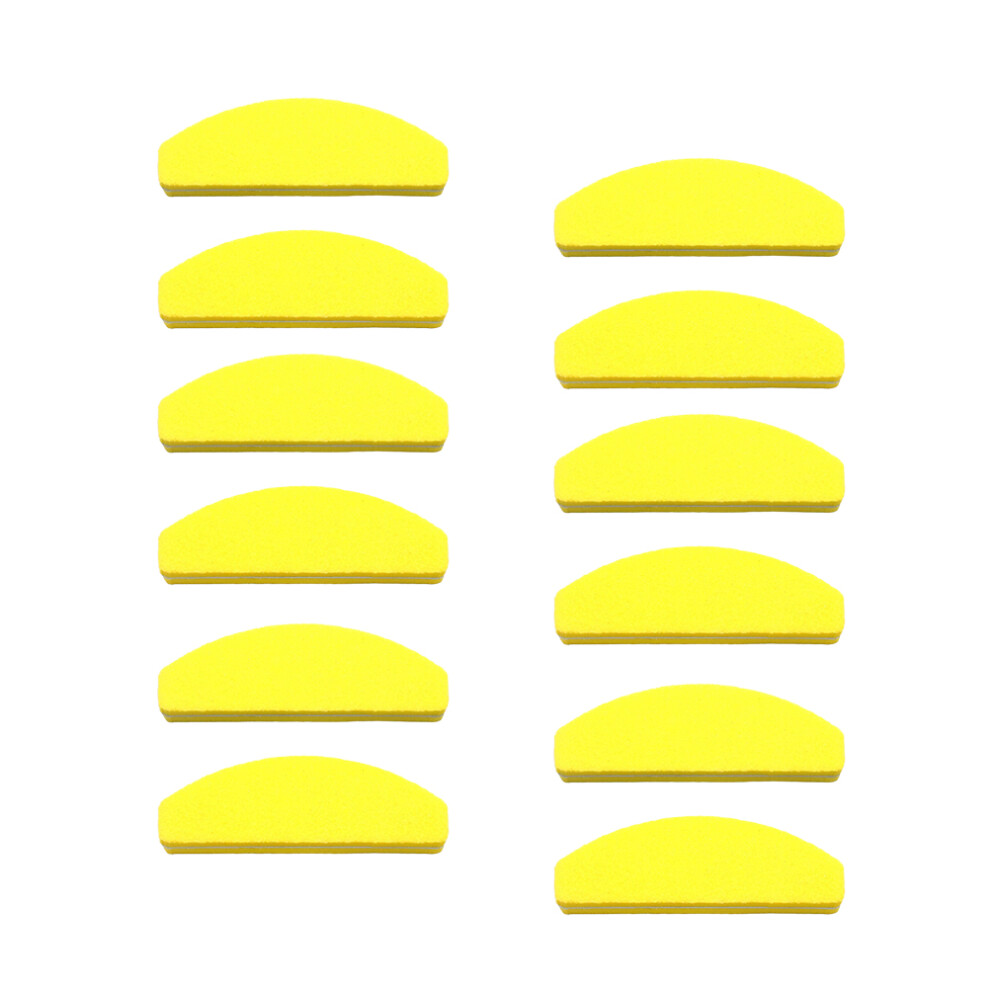 Vaguelly Yellow 20Pcs Short Sponge Nail File Half-Moon Double-Sided