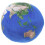 Soft Plush Ball Pillow Blue Round Earth Cushion Cozy Sofa Throw 1