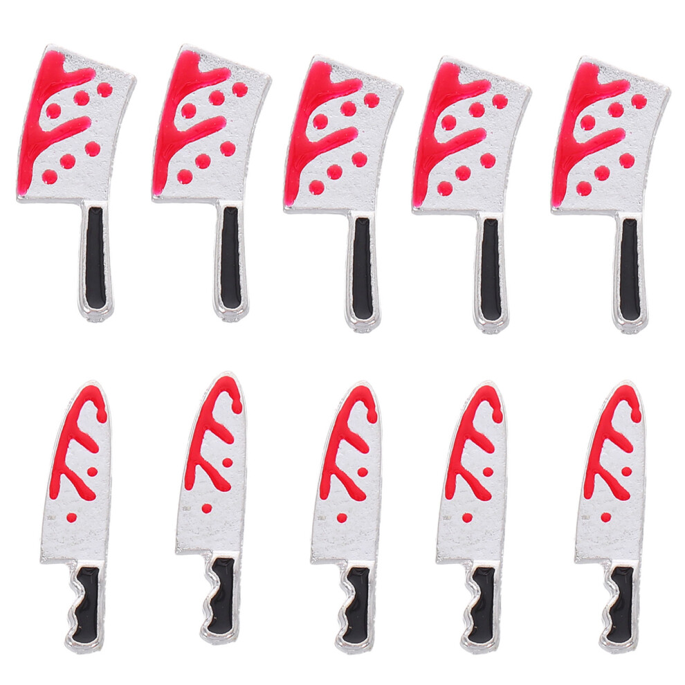Happyyami 30 Pcs Halloween Nail Charms Bloody Cutter Decorations For Manicure