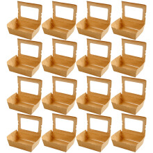 50 Pcs Kraft Paper Food Packing Boxes For Fried Snacks Sushi Salad