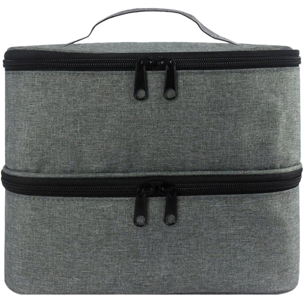 Vaguelly Grey Lightweight Nylon Cosmetic Bag Travel Makeup Pouch For Women