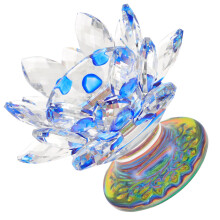 Crystal Lotus Flower Tea Light Holder Buddhism Candle Stand