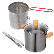Deep Fryer With Basket: 3L Stainless Steel Pot For Frying, Boiling, Stewing