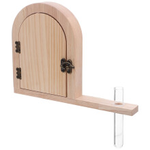 4Pcs Fairy Door Outlet Cover With Wooden Plate And Test Tube Vase