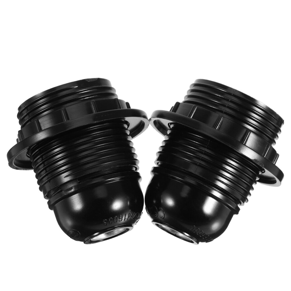 2pcs E27 Lamp Socket Replacement with Ring Threaded Base