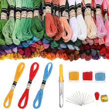 One Set Embroidery Floss Kit For Hand Stitching And Diy Crafts