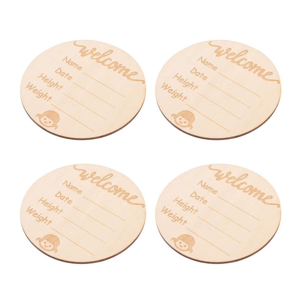 12 Pcs Birth Announcement Sign Hospital Wood Name Sign Newborn Props Happyyami