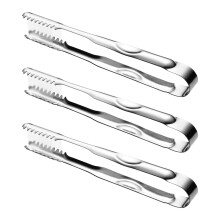 3Pcs Stainless Steel Ice Tongs With Teeth For Cafe Bar Home