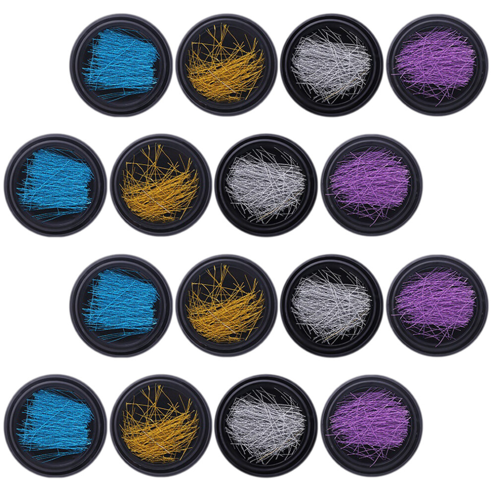 Vaguelly 48 Boxes Nail Art Metal Wire Ornaments For Manicure Decorations