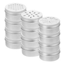 12 Pezzi Contenitori Rotondi 80G In Alluminio Con Coperchio A Vite