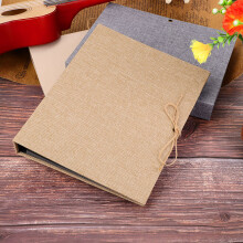 Kreatives Leinen DIY Scrapbook-Album, 30 Seiten, Braun mit Seilriemen