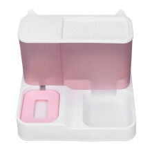 Large Capacity Pink PP Cat & Dog Food Dispenser with Viewing Window