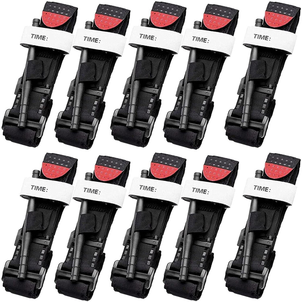 10 Pack Tourniquets Combat Tourniquet With Windlass Medical Single-Handed Hemostatic For Outdoor Hiking Emergency