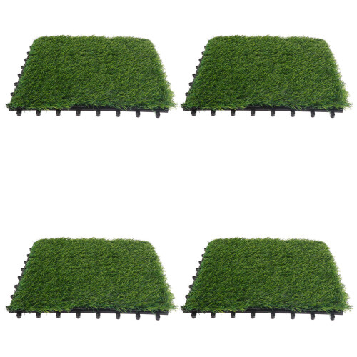 4 Unidades De Ladrilhos De Grama Artificial Para Deck