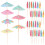 90 unid. guarda-chuvas com e para cupcakes 9