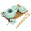 Conjunto De De Porcelana Com Bule E 2 Xícaras - Verde 11