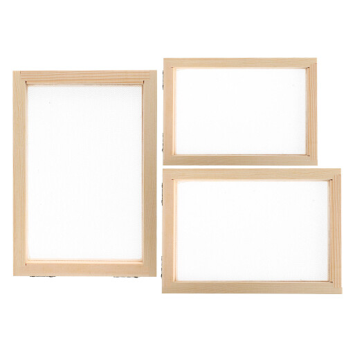conjunto kit fabricação papel com tela, , e absorvente