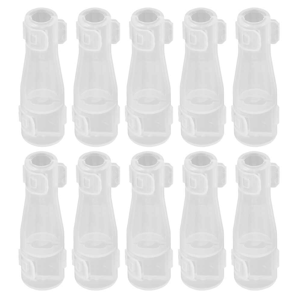 Solustre 50 Pcs Transparent Makeup Brush Protectors For Round Brush Storage