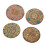 1 Pc Round Natural Cork Coaster Heat Resistant Patterned Table Mat 9