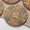 1 Pc Round Natural Cork Coaster Heat Resistant Patterned Table Mat 5