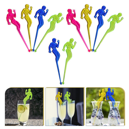 10Pcs Man Shaped Swizzle Sticks Cocktail Stirrers 1