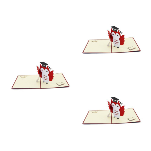 3Pcs Graduation Greeting 3D Doctoral Hat Shaped Gift For Party 2
