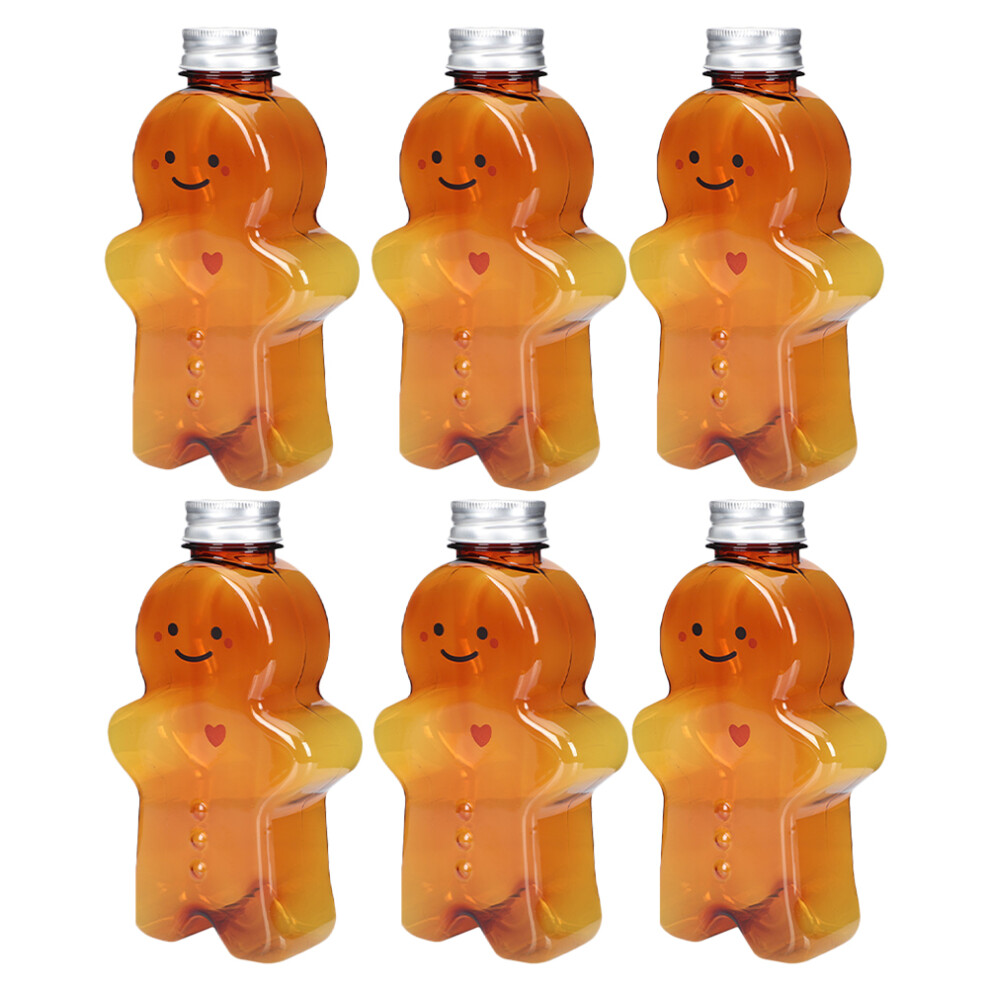 Aboofan 6Pcs Christmas Drinking Bottles 500Ml Gingerbread Man Design