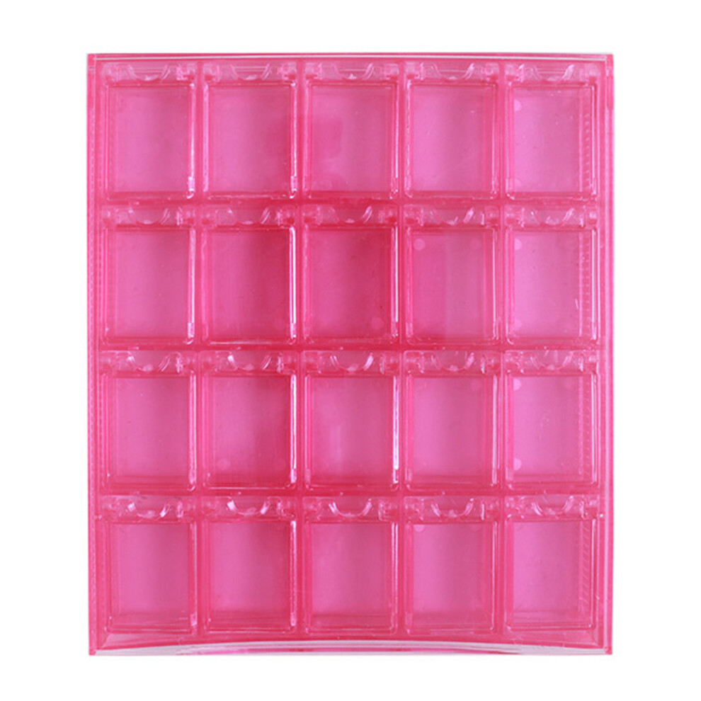 Solustre 5 Sets Acrylic 20-Grid Nail Art Storage Box With Removable Dividers
