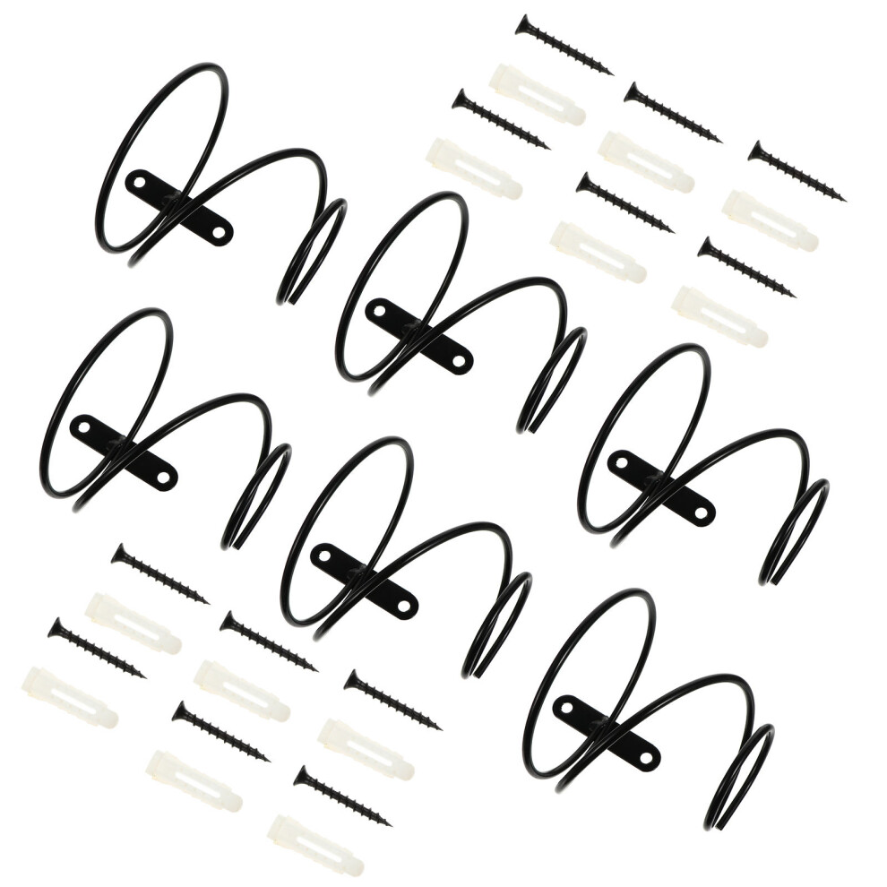 6Pcs Single- Wall-Mounted Racks For Storage (Black)-image-OPC-PKXBMFQ-NEW