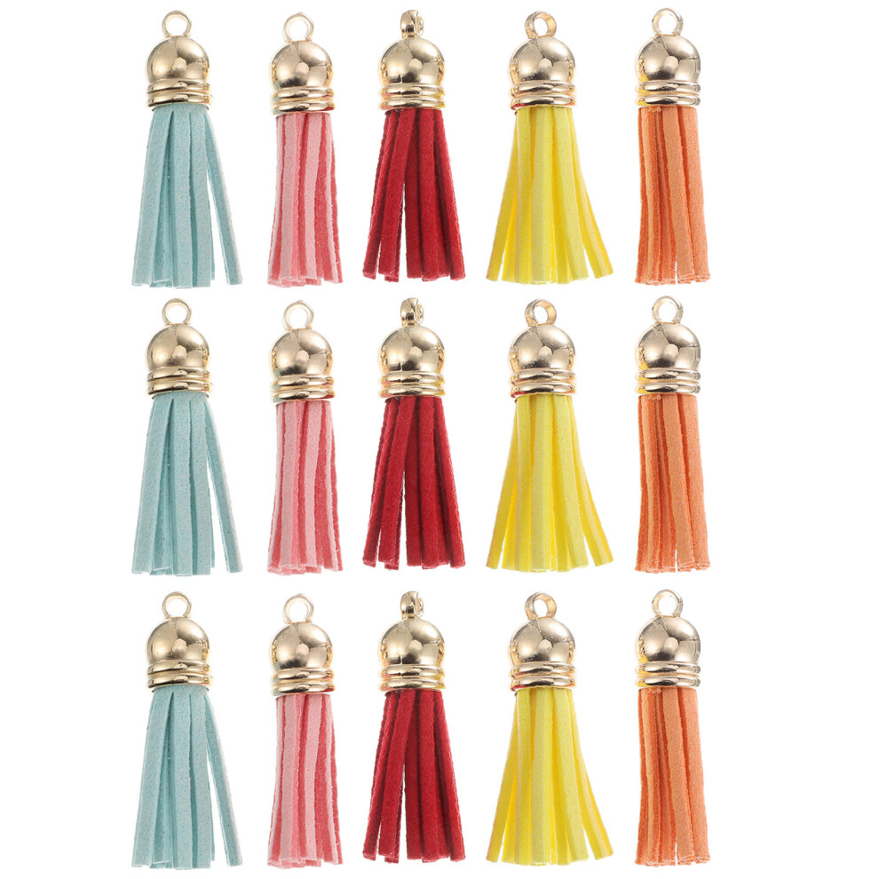 75 Pcs Tassel Pendant Keychain DIY Jewelry Mixed Color-image-OPC-PKXBMVB-NEW