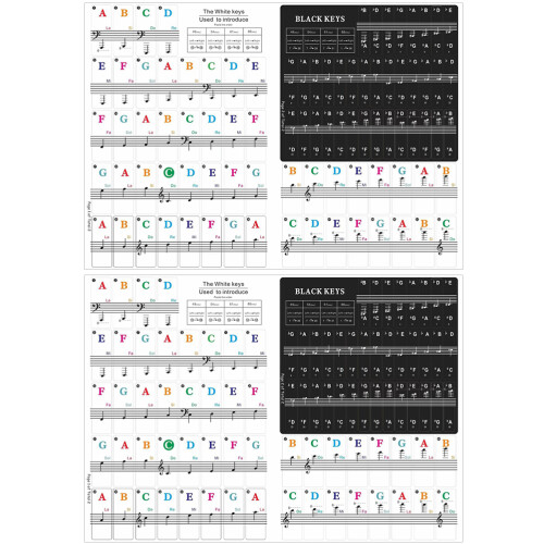 6 Sets Beginner Piano Keyboard Stickers For Electronic Organ 1