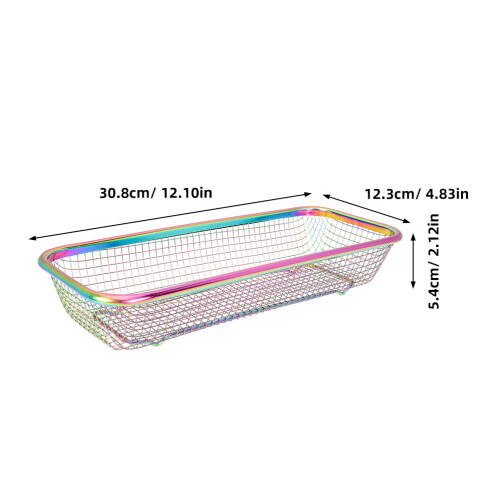 2Pcs Desktop Utensil Basket Stainless Steel Multi Function Organizer 1