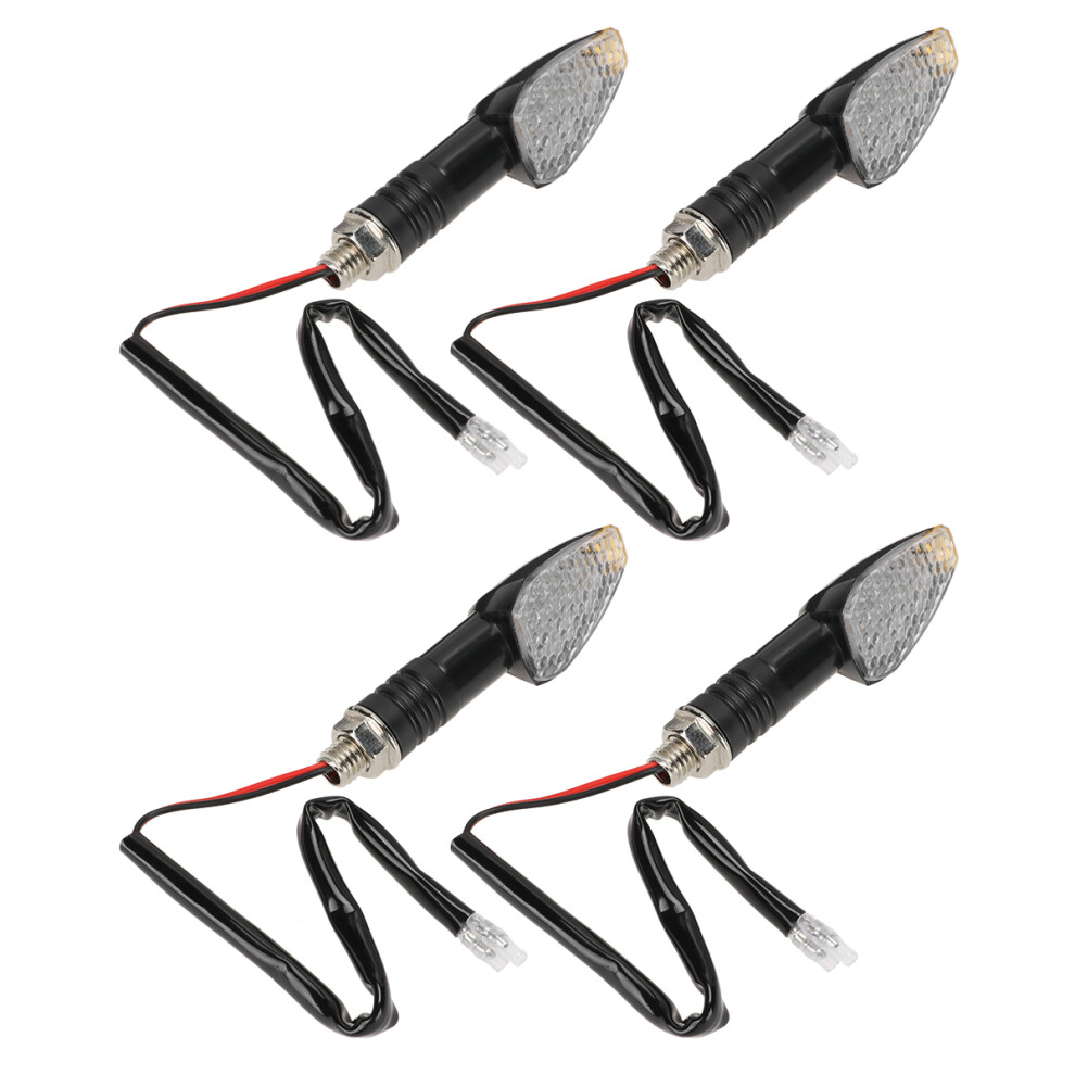 4Pcs Motorcycle Turn Signal Lamp Modified Black 3353972991614