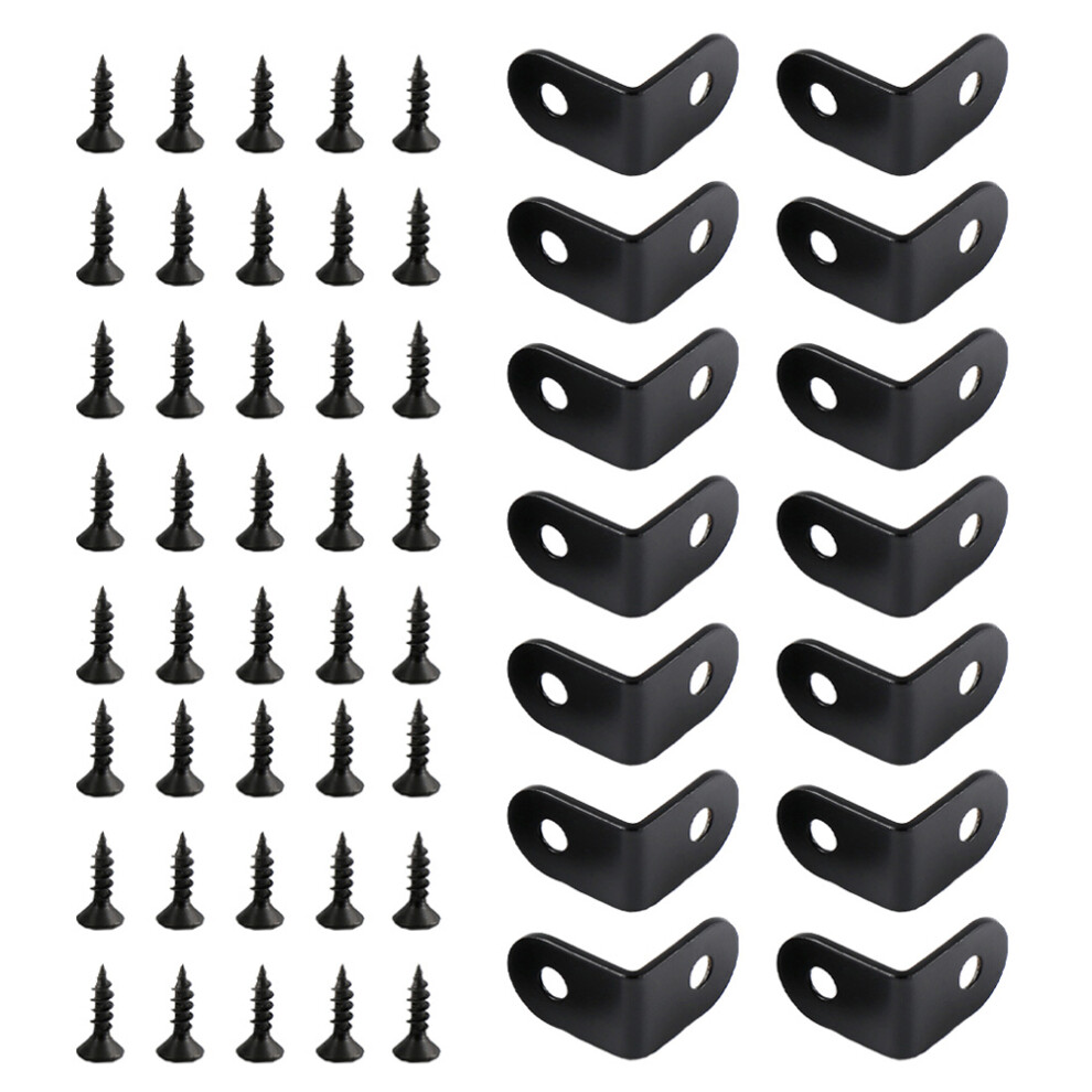 40 Pcs Corner Brackets L-Shaped Right Angle Cabinet Shelf Bracket 032297141586