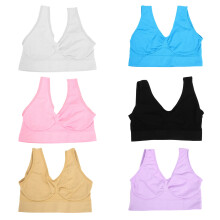 6Pcs Nylon Sports Bra Elastic Yoga Running Fitness Underwear For Women