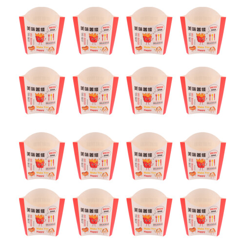 100Pcs Paper Chips Box Disposable Fries Holder Snack Packaging 1