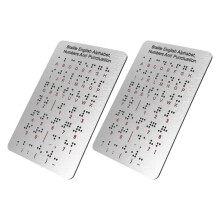 4Pièces Plaques Braille En Aluminium Argenté Pour Débutants À