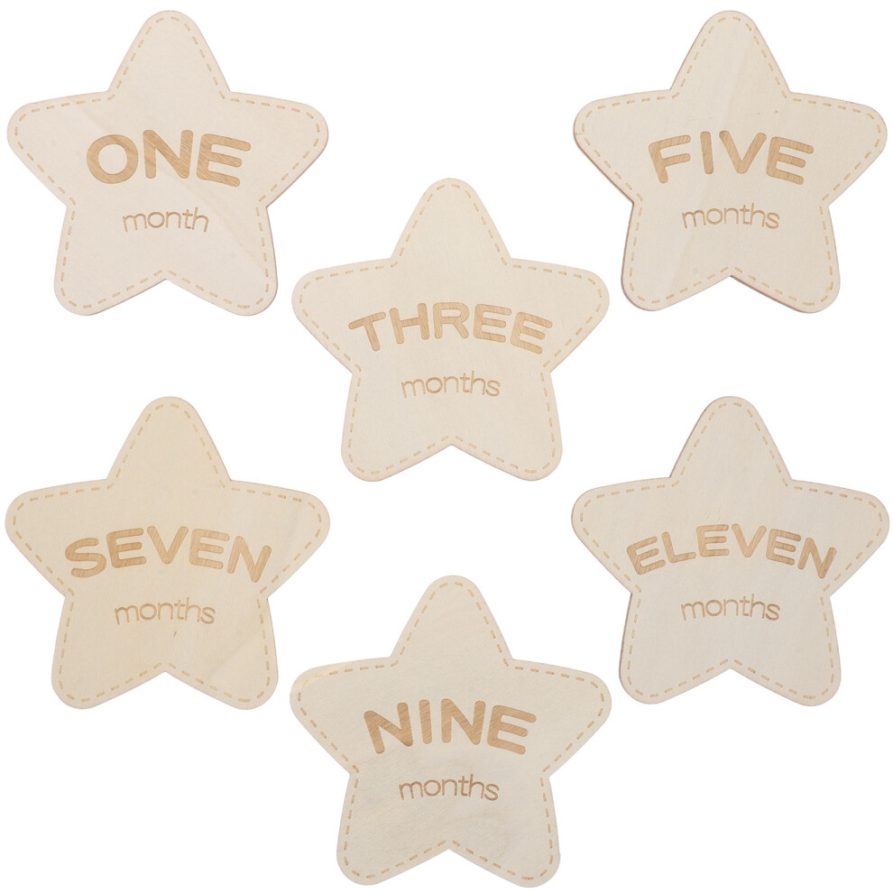 18 Pcs Wooden Monthly Milestone Photo Cards Engraved Discs For Baby Artibetter