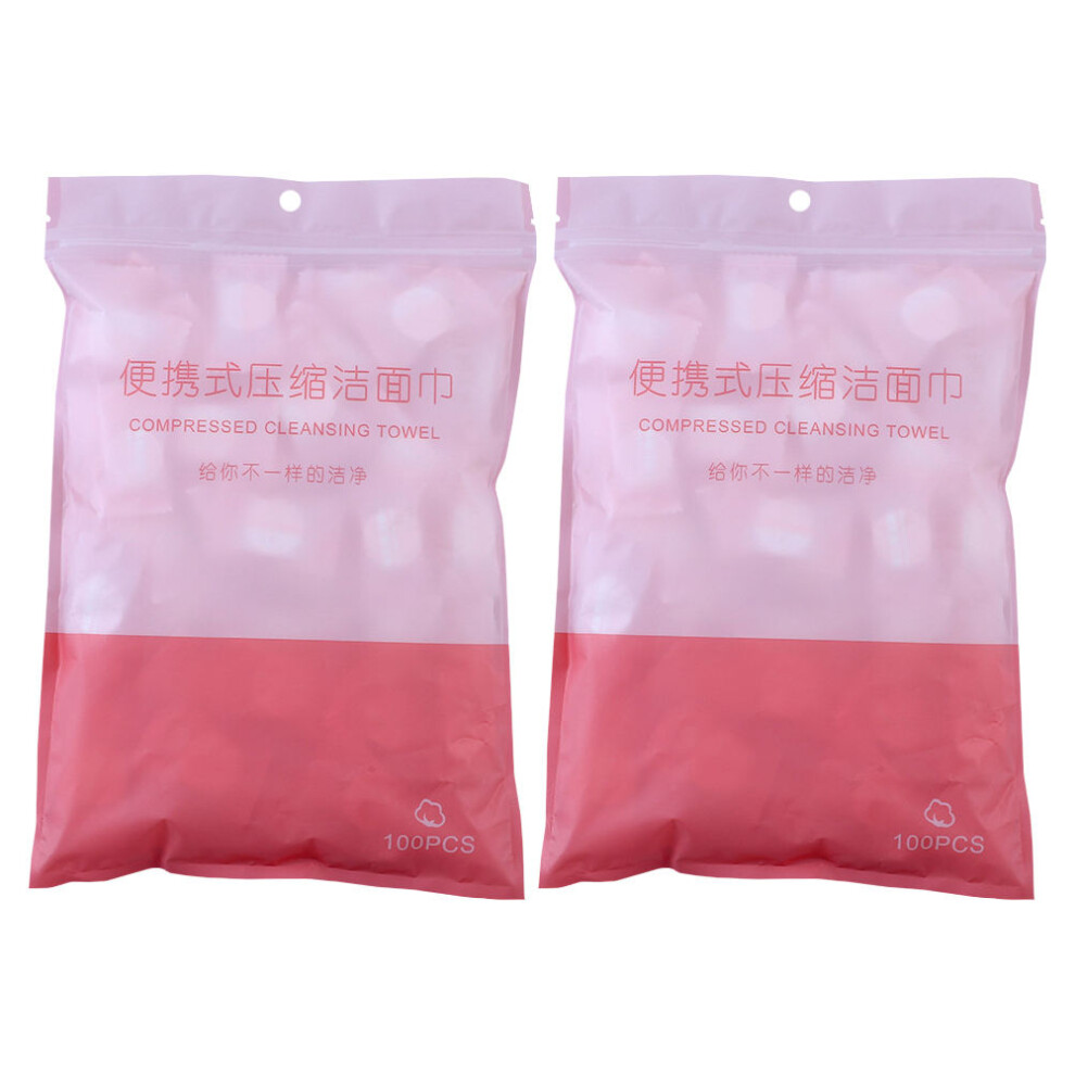 Solustre 3Pcs 2 Bags Disposable Compressed Facial Travel Towel