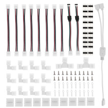 3 Sets Rgb Led Strip Solderless Connector Adapter