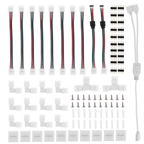 3 Sets Rgb Led Strip Solderless Connector Adapter