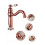 2Pcs Solid Brass Bathroom Faucet Basin Tap For Home Kitchen Rose Gold 1