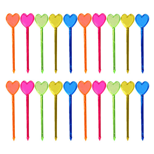 450 Pcs Heart Shaped Fruit - Colorful Snack Picks 2