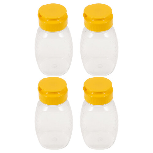 12 Pcs Empty Honey Jars Squeeze Bottles Plastic Dispenser With Lids 1