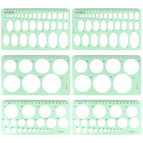 6 Pcs Light Green Plastic Geometric Rulers For Drafting 1