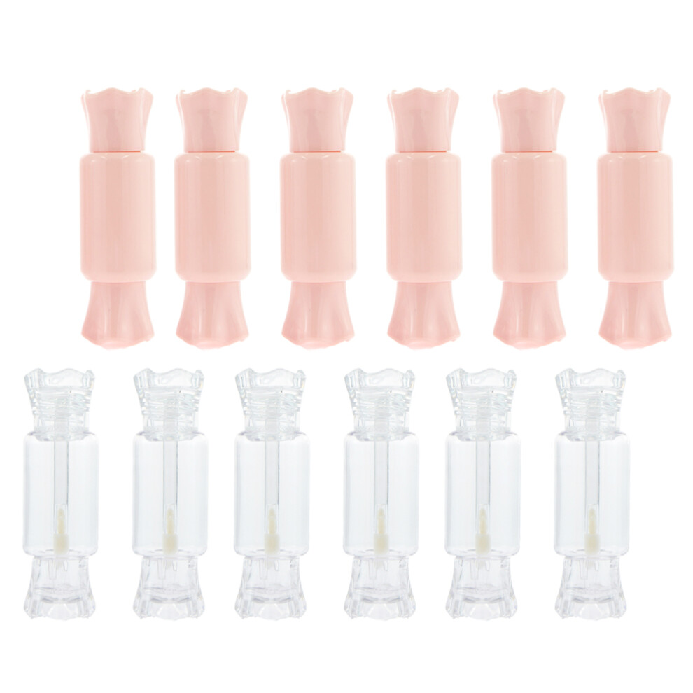 Aboofan 24 Pcs Lip Gloss Tube Diy Container Pink Transparent