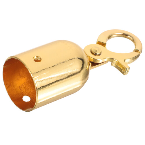 2Pcs Stainless Steel Cord Stopper End Tip Caps With Snap Hook 2