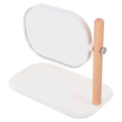 Oval Rotating Makeup Mirror With Tray For Dressing Table Bedroom Decor 1